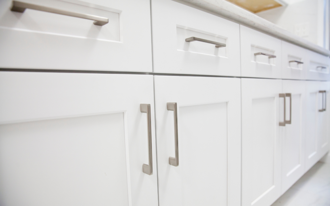 Close up of painted cabinets